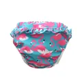 Niedliche Baby Mädchen Schwimmwindel mit Flamingoprint, Rüschen und wasserfest - 2XL / Unterteile / Grüner Wasservogel