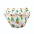 Details einer wasserdichten Baby-Schwimmwindel mit Ananasmuster und Volantbesatz - 2XL (8.5-11.5kg) / Unterteile / Weißer Ananas Rüschen