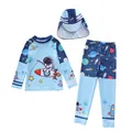 Kids long sleeve two-piece swimsuit with cartoon astronaut print and matching sun hat - 2XL / Fishing Astronaut (D2818-2YT钓星)