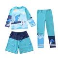 Dettaglio del set da nuoto per bambini a maniche lunghe stile navy con coccodrillo - Pesca creativa (D87-13MZ)