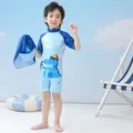 Kinder Einteiler Dinosaurier Badeanzug Set mit passendem Hut und Sonnenschutz Jungen - S / Dinosaurier Bergdruck