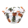 Baby Mädchen Schwimmwindel in Weiß mit Ananas-Print und süßen Rüschen am Taillenbund - XL (13-17 jin) / Unterteile / Weißes Ananas-Muster (689)