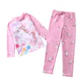Maillot de bain deux pièces rose pour enfants avec manches longues et licornes - 2XL / Style Cœur à Cœur Rose