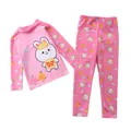 Maillot de bain deux pièces rose à manches longues avec motifs lapin et orange pour fille - 2XL / Style Lapin Citron Rose
