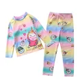 Maillot de bain enfant manches longues dégradé arc-en-ciel avec licorne et donuts - 2XL / Style Licorne Donut Dégradé Arc-en-ciel