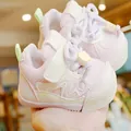 Pink toddler walking shoes with breathable mesh and protective rubber toe cap - Size 23 (15CM) / Pink