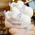 Breathable baby toddler shoes with soft anti-slip soles and convenient velcro straps - Size 17 / Pink