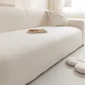 Copridivano impermeabile in pile color crema con cuscini decorativi abbinati - Posto Singolo / Bianco Sporco