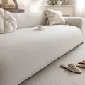 Copridivano elastico in pile spesso bianco crema con morbida trama granulare - 1 Posto (90cm-140cm) / Grigio chiaro