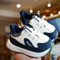 Soft-soled toddler sneakers in white blue and grey with non-slip athletic design - EU 21 / Blue