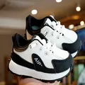 Classic black and white toddler sneakers with non-slip soft sole and logo detail - EU 21 / Black