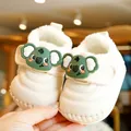 Winter baby schoentjes met zachte antislip zolen en schattig groen koala design beige - Maat 14 / Broken Wit
