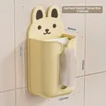 Wall-mounted cute yellow rabbit tissue box holder for bathroom and kitchen storage - Rabbit Style / Milky Yellow