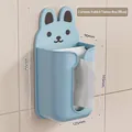 Blue cartoon rabbit wall-mounted tissue box holder with precise dimensions shown - Rabbit Style / Sky Blue