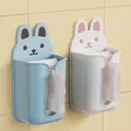 Wall-mounted cute rabbit tissue box set in blue and white colors for bathroom decor - Rabbit Style / Milk White And Sky Blue