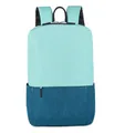 Lightweight two-tone travel backpack for students in aqua and teal blue finish. - Blue Color Block