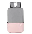 Minimalist lightweight grey and pink two-tone backpack for students travel and outdoor - Grey Pink Patchwork