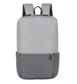 Lightweight gray two-tone minimalist backpack designed for students and travel use - Grey Color-block