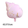 Large pink shell-shaped foil balloon for ocean-themed party decor, size 43.5x51cm - Matte Pink Conch