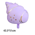 Large purple shell shaped foil balloon for ocean themed birthday party decoration 51cm - Matte Purple Conch