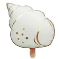 Cream seashell foil balloon with gold accents for ocean party decor. - Matte Cream Conch