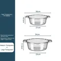 Set of 2 transparent grey washbasins in medium and large sizes with double handles - Medium And Large / Transparent Gray