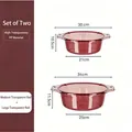 Set of two transparent red plastic basins in medium and large sizes with dual handles - Medium And Large / Translucent Red