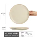 24cm speckled ceramic dinner plate for steak with dishwasher and microwave safe features - Yanyue - Grey White Large Plate 9.4 Inch (Minor Flaws)