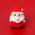 Handmade crochet Santa Claus keychain pendant for festive Christmas gift decoration - Bubble-blowing Santa Claus Doll - Red