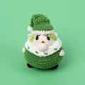 Handmade green crochet Santa Claus elf keychain pendant hanging decor for holiday gifts - Bubble-blowing Santa Claus Doll - Green