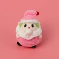 Cute handmade pink crochet doll pendant with Santa hat, decorative keychain accessory. - Bubble-blowing Santa Claus Doll - Pink