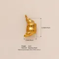 Gold plated stainless steel croissant pendant with 18K gold finish and dimensions shown - Croissant Pendant Only (Without Chain) / Gold