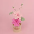 Handmade crochet pink and magenta tung flower potted plant with Limited edition tag - Gradient Pink