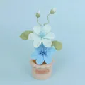 Handmade blue crochet Tung flower potted plant, exquisite yarn knitted floral decor - Gradient Blue