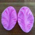 Set di stampi in silicone rosa a forma di foglia con venature per decorazioni in pasta di zucchero - Stile Rosa Motivo Foglia (G0440-1)