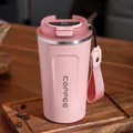 Pink smart 304 stainless steel insulated coffee cup with digital temperature display - Pink Smart Lid With Lanyard