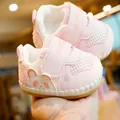 Pink breathable mesh baby sandals with soft non-slip soles for infants aged 0-1 year - Size 15 (Inner Length 11.5cm) / Pink