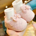 Chaussures de marche roses pour bébé en cuir avec broderie cœur et semelle souple antidérapante - Taille 11 / Rose