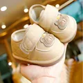 Scarpe primi passi per neonati con orsetto e suola in gomma morbida antiscivolo - Kaki