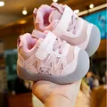 Pink winter toddler walking shoes with warm fleece lining and panda cartoon design - EU 16 / Pink