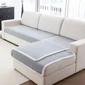 Gray lamb wool sofa cover set with white plush piping and non-slip texture - 70*70cm / Light Gray