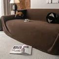 Copridivano spesso in pile marrone caffè con morbida finitura in tessuto felpato - 180*130CM / Marrone