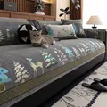 Grey Christmas chenille sofa cushion with reindeer jacquard and non-slip backing - Lucky Deer - Grey