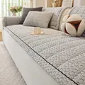 Copridivano in velluto a coste grigio spesso con superficie antiscivolo morbida - 70x70cm / Grigio chiaro