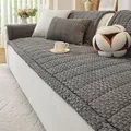 Thick non-slip dark grey corduroy sofa cushion cover set with textured dot fabric - Decorative Pillow Cover / 45x45cm / Dark Gray
