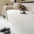 Minimalistische beige wafelgebreide bankhoes voor meubelbescherming in alle seizoenen - 180x180cm / Broken Wit