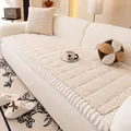 Cojín de sofá de lana de cordero beige acolchado con bordes de volantes y textura - 60*60cm / Blanco Roto