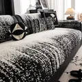 Funda de sofá de chenilla texturizada en blanco y negro con cojines a juego estilo lujo - 70*70cm / Negro Estrellado