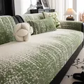 Funda de sofá de lujo en degradado verde y crema con cojines florales bordados - 70*70cm / Verde Estrellado