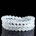 Pulsera de triple vuelta de cuarzo rutilado verde natural 3A con cuentas de cristal redondo - 4-4,8 mm (aprox. 120 piezas / 3 vueltas) / Grado 3A Cuarzo Rutilado Verde Agua Blanca (Estilo 1)